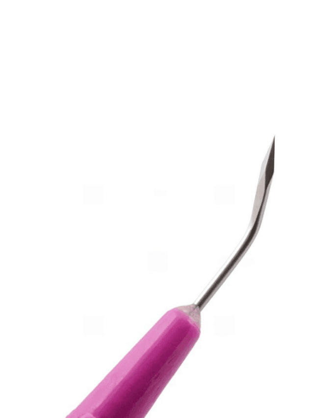 Микрохирургический офтальмологический нож (парацентез) с ручкой, MVR 20G, угловой (Angled — 45°)