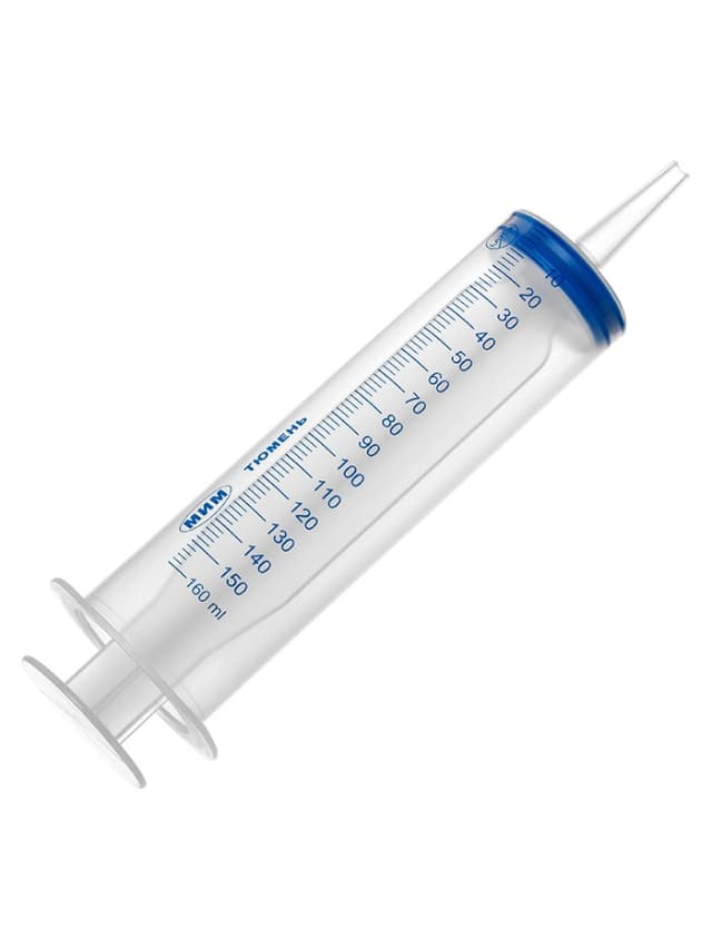 Шприц однократного применения, трехдетальный, с катетерным наконечником "МИМ", 150 мл